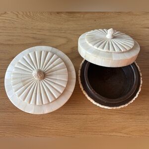 Interlude Carved Bone Inset Box - SET